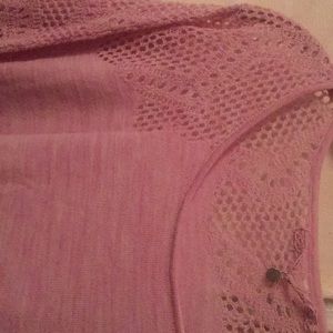 Anthropologie Knitted Knotted pink marbled sweater